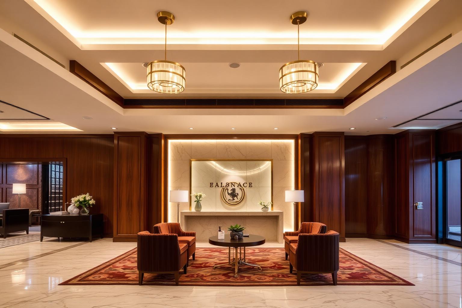 Lobby lounge seating at Hotel Canada, Narolgam, Ahmedabad